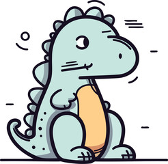 Cute cartoon dinosaur. Vector illustration isolated on a white background.