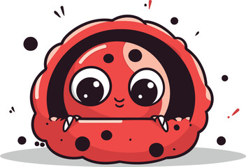 Obraz premium Cute Watermelon Cartoon Mascot Character Vector Illustration.
