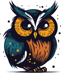 Vector illustration of an owl. Isolated on a white background.