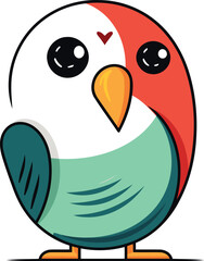 Cute cartoon bird isolated on a white background. Vector illustration.
