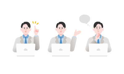 ビジネスパーソンの表情セット