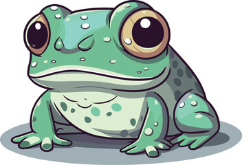Cute cartoon frog isolated on a white background vector illustration graphic design