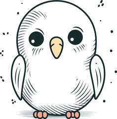 Cute cartoon owl. Vector illustration isolated on a white background.