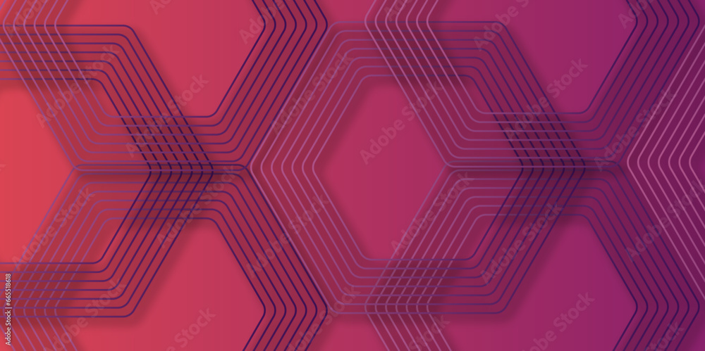 Poster futuristic hexagon technology concept. vector illustration dark purple abstract background with glow