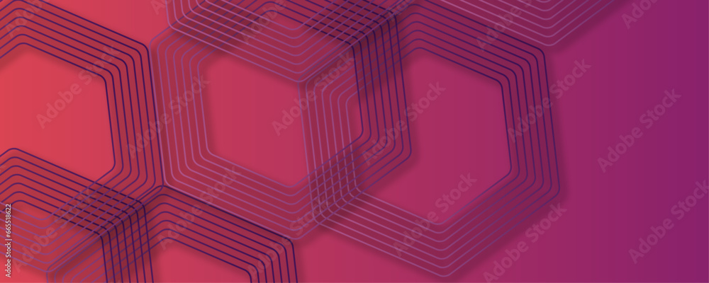 Poster futuristic hexagon technology concept. vector illustration dark purple abstract background with glow