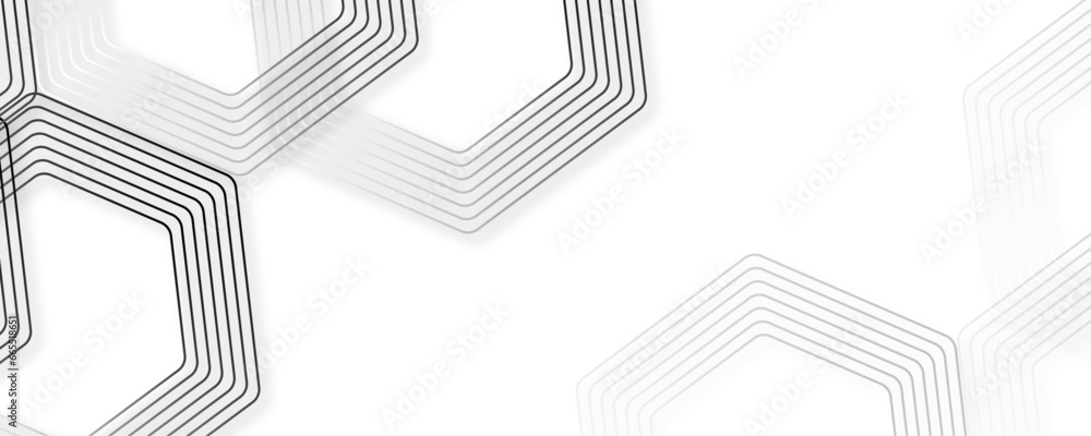 Poster futuristic hexagon technology concept. vector illustration dark gray abstract background with glowin