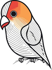 Illustration of a cute parrot bird isolated on a white background
