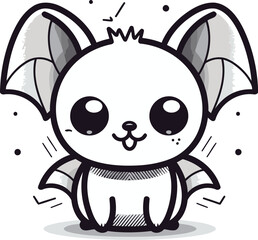 Cute cartoon cat. Vector illustration in doodle style.