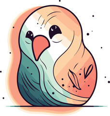 Illustration of a cute owl in cartoon style. Vector illustration.