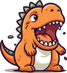 Cute cartoon dinosaur. Vector illustration isolated on a white background.