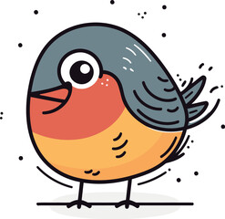 Cute little bird. Vector illustration in doodle style.
