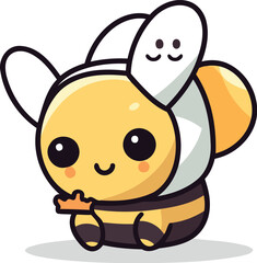 cute bee cartoon design. vector illustration eps10 graphic.