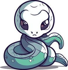 Cute alien isolated on a white background. Vector cartoon illustration.