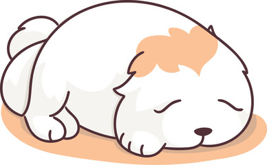 Obraz na płótnie Canvas Illustration of a sleeping dog on a white background. Vector illustration