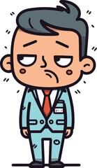 Sad Businessman Colorful Cartoon Vector IllustrationÃ¯Â»Â¿