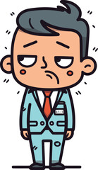 Sad Businessman   Colorful Cartoon Vector IllustrationÃ¯Â»Â¿