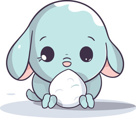 Cute elephant cartoon character vector illustration. Cute baby elephant icon.