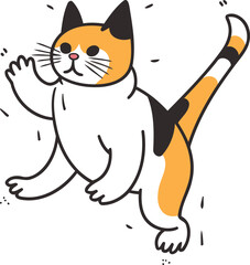 Cute cartoon cat. Vector illustration in doodle style.