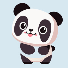 panda with a blue background