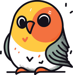 Cute cartoon penguin. Vector illustration isolated on white background.