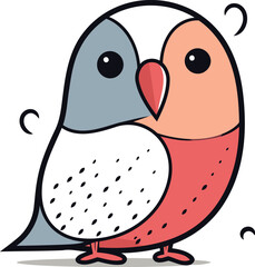 Cute Bird Cartoon Character Vector Illustration. Cute Bird Character