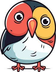 Cute cartoon parrot. Vector illustration isolated on white background.