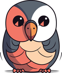 Cute cartoon owl. Vector illustration isolated on a white background.