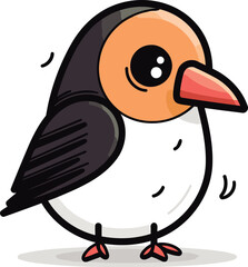 Cute cartoon penguin. Vector illustration isolated on white background.