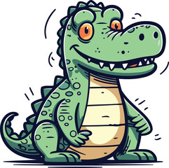 Cartoon crocodile. Vector illustration of a cartoon crocodile.