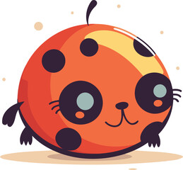 Naklejka premium Cute cartoon ladybug. Vector illustration in a flat style.