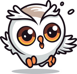 Fototapeta premium Owl character cartoon style vector illustration. Cute owl mascot.