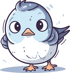 Illustration of a Cute Pigeon on a White Background