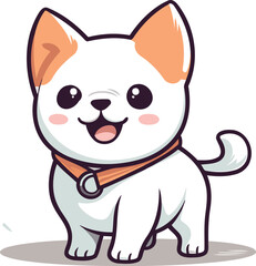 Cute dog cartoon vector illustration. Cute cartoon dog character.