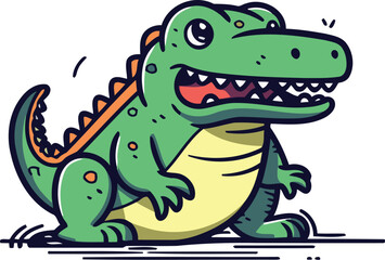 Crocodile icon. Cartoon crocodile vector icon. Cute crocodile vector icon