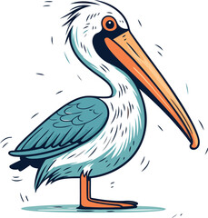 Pelican vector illustration. Isolated on a white background.