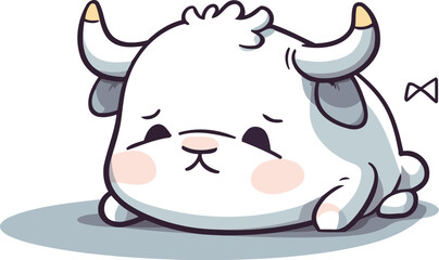 Cute cartoon cow isolated on a white background. Vector illustration.