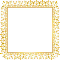 Golden floral ornamental square frame design vector