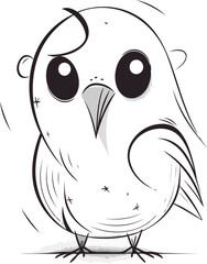Cute cartoon owl on a white background. Vector illustration of a bird.