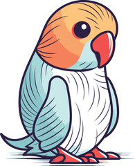 Parrot vector illustration. Isolated parrot on white background.