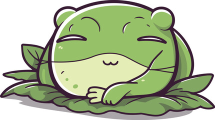 Grinning frog character cartoon style vector illustration. Funny frog mascot.