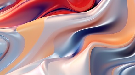 Obraz premium wallpaper abstrack organic liquid ilustration cream gray red