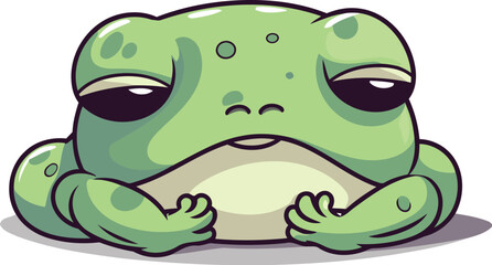 Frog cartoon character isolated on a white background. Vector illustration.