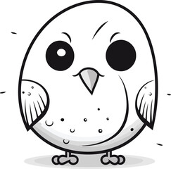 Cute owl cartoon. Vector illustration isolated on a white background.