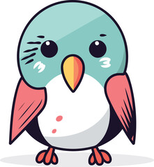 Cute cartoon penguin. Vector illustration in a flat style.