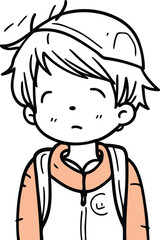 cute boy cartoon vector illustration hand drawn sketch doodle design