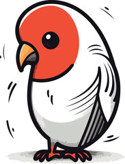 Illustration of a cute little bird on a white background. Vector illustration.