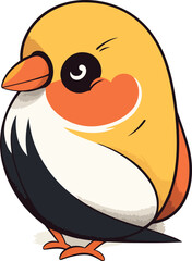 Cute cartoon penguin. Vector illustration isolated on white background.