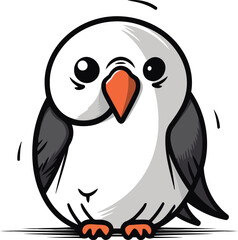 Illustration of a cute cartoon penguin isolated on a white background