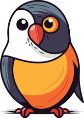 Cute cartoon penguin isolated on white background. Vector illustration.