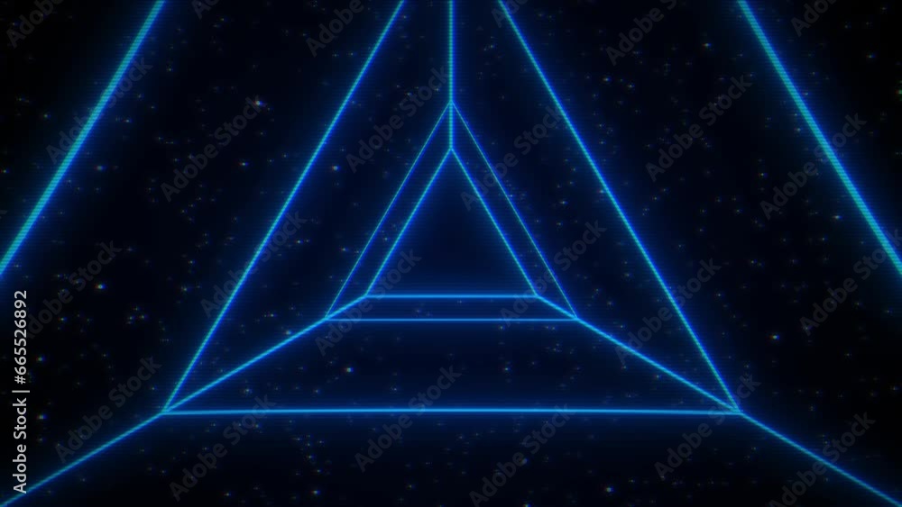 Poster universe retro futuristic 80's background 4k. synthwave wireframe triangle net grid. abstract digita
